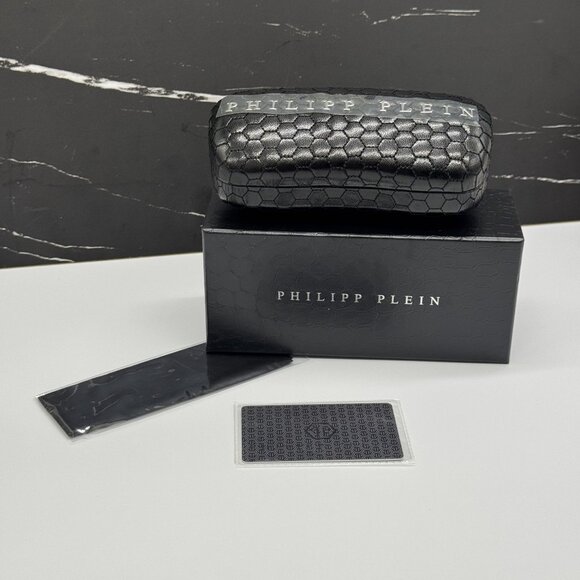 NEW PHILIPP PLEIN SPP106M 302 GOLD/GRAY MEN SUNGLASSES - Picture 11 of 11